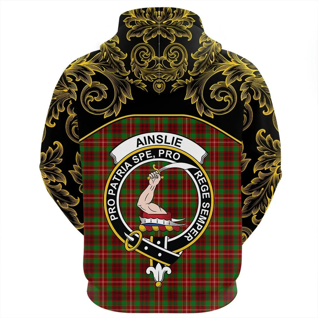Printivon Ainslie Tartan Clan Crest Hoodie Empire I