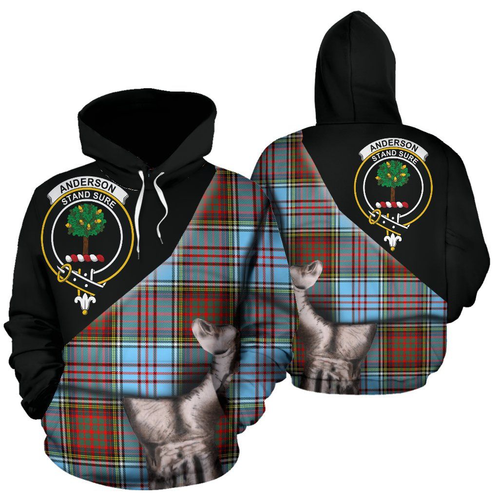 Printivon Anderson Ancient Tartan Clan Crest Hoodie Patronage