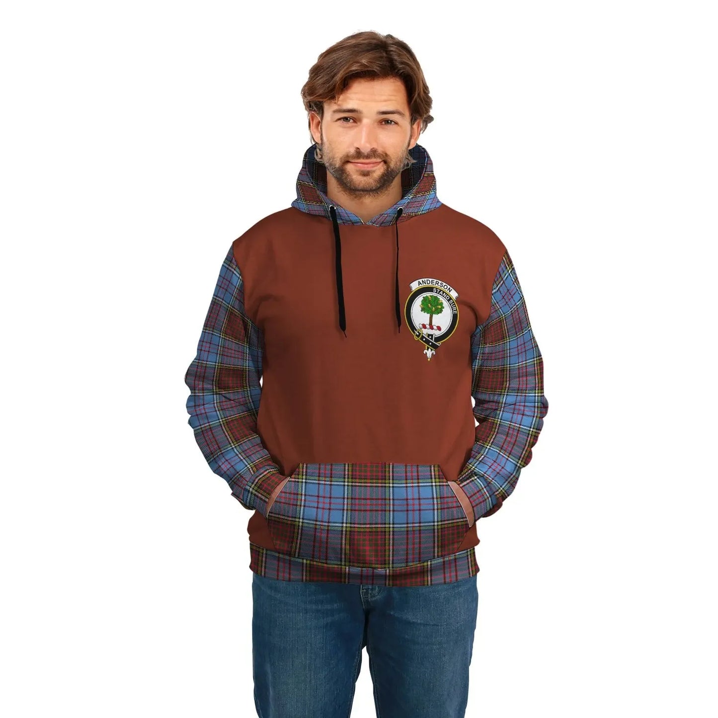 Printivon Anderson Clans Tartan All Over Hoodie Sleeve Color