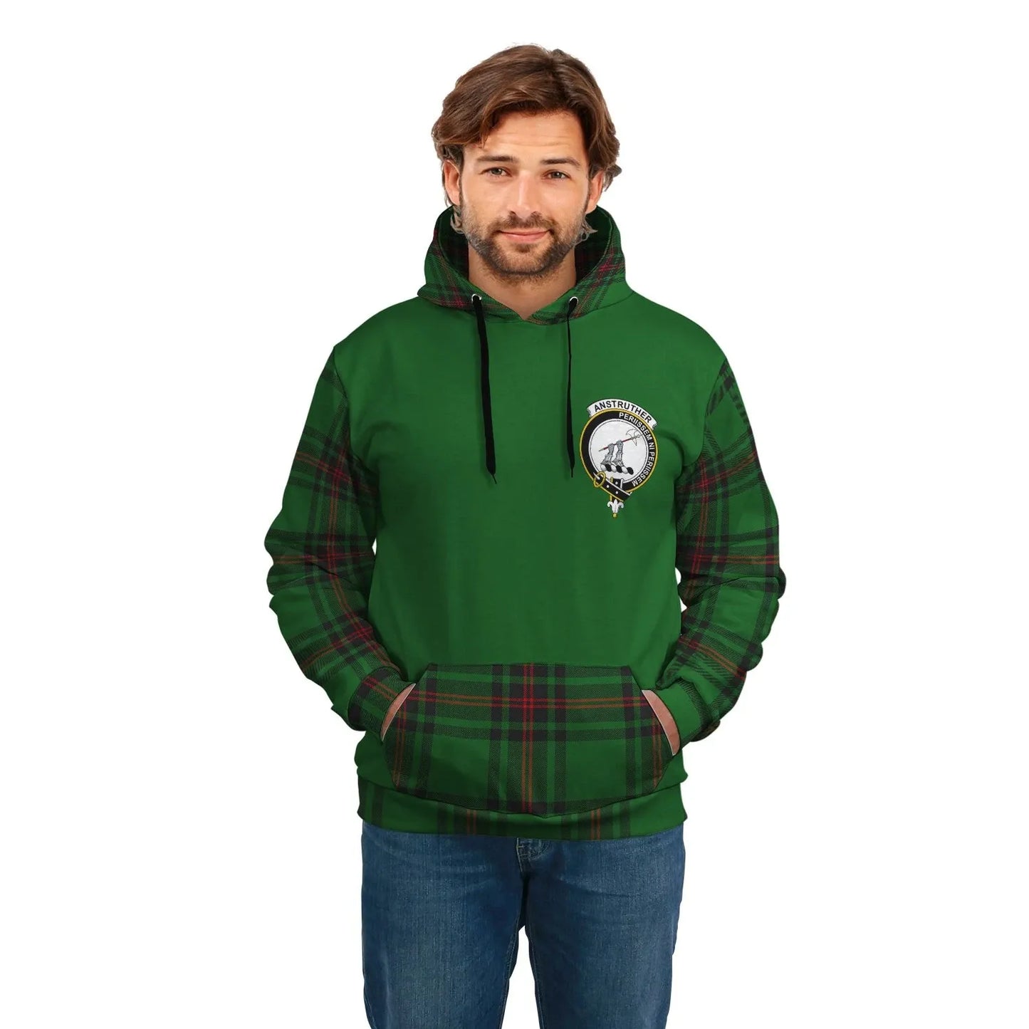 Printivon Anstruther Clans Tartan All Over Hoodie Sleeve Color