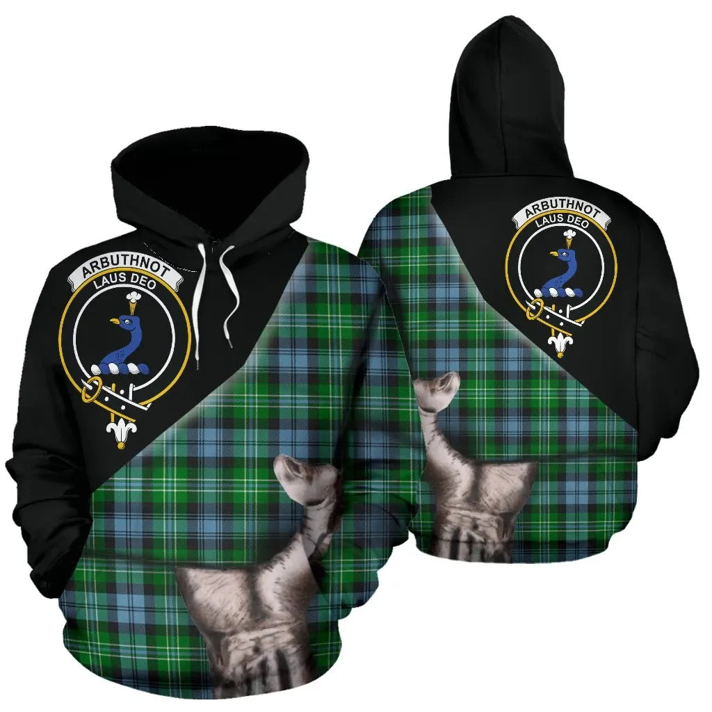Printivon Arbuthnot Ancient Tartan Clan Crest Hoodie Patronage