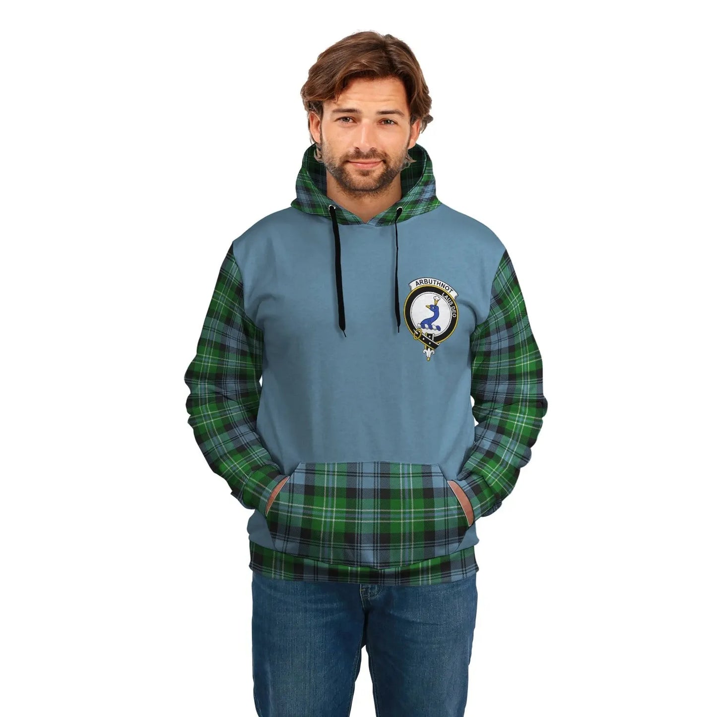 Printivon Arbuthnot Clans Tartan All Over Hoodie Sleeve Color