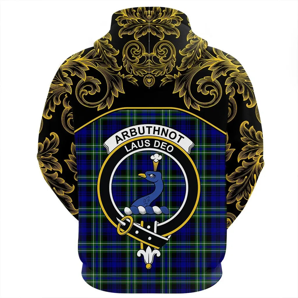 Printivon Arbuthnot Modern Tartan Clan Crest Zip Hoodie Empire I