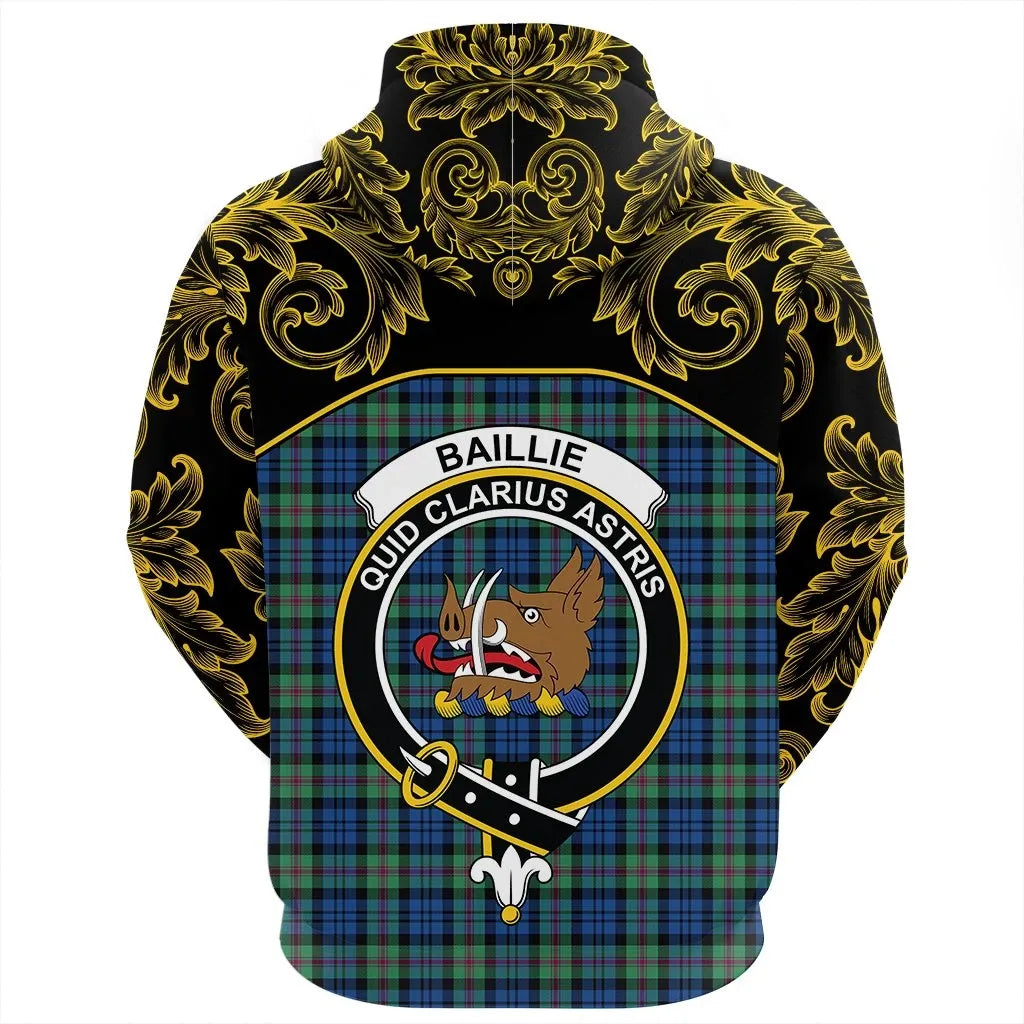 Printivon Baillie Ancient Tartan Clan Crest Hoodie Empire I