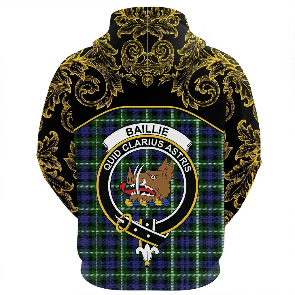 Printivon Baillie Modern Tartan Clan Crest Hoodie Empire I