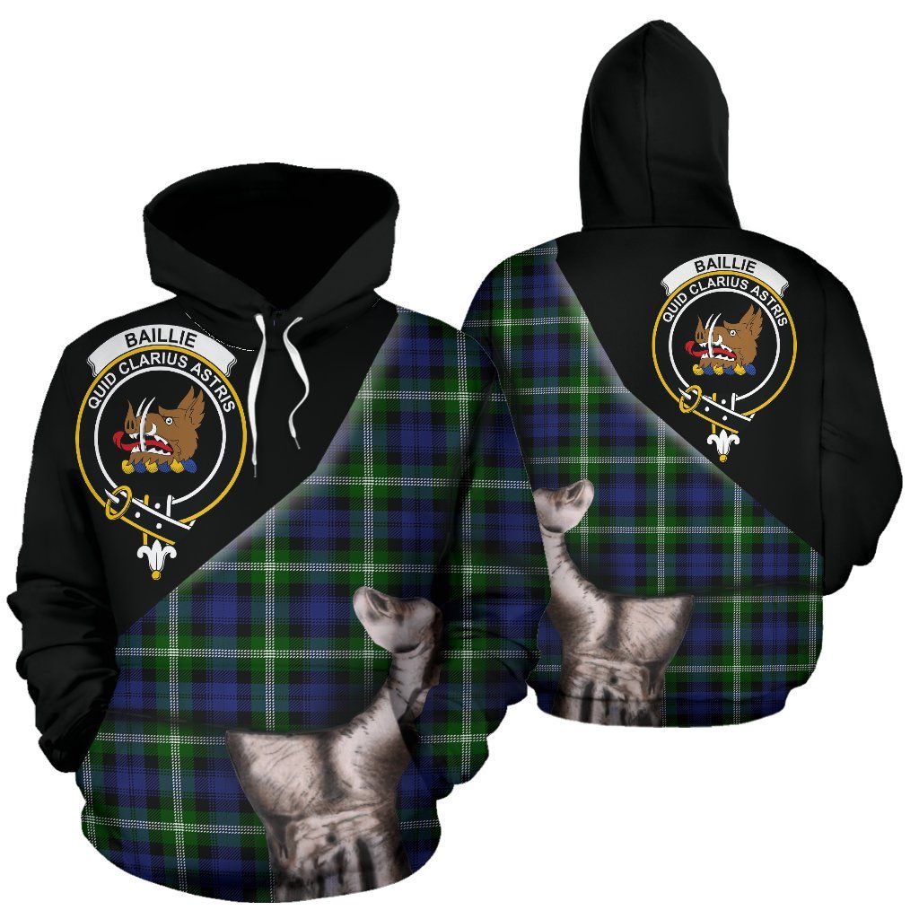 Printivon Baillie Modern Tartan Clan Crest Hoodie Patronage