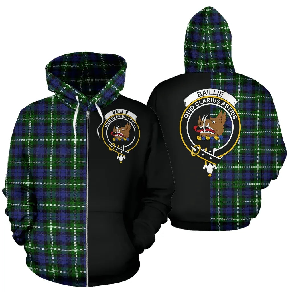 Printivon Baillie Modern Tartan Hoodie Half Of Me