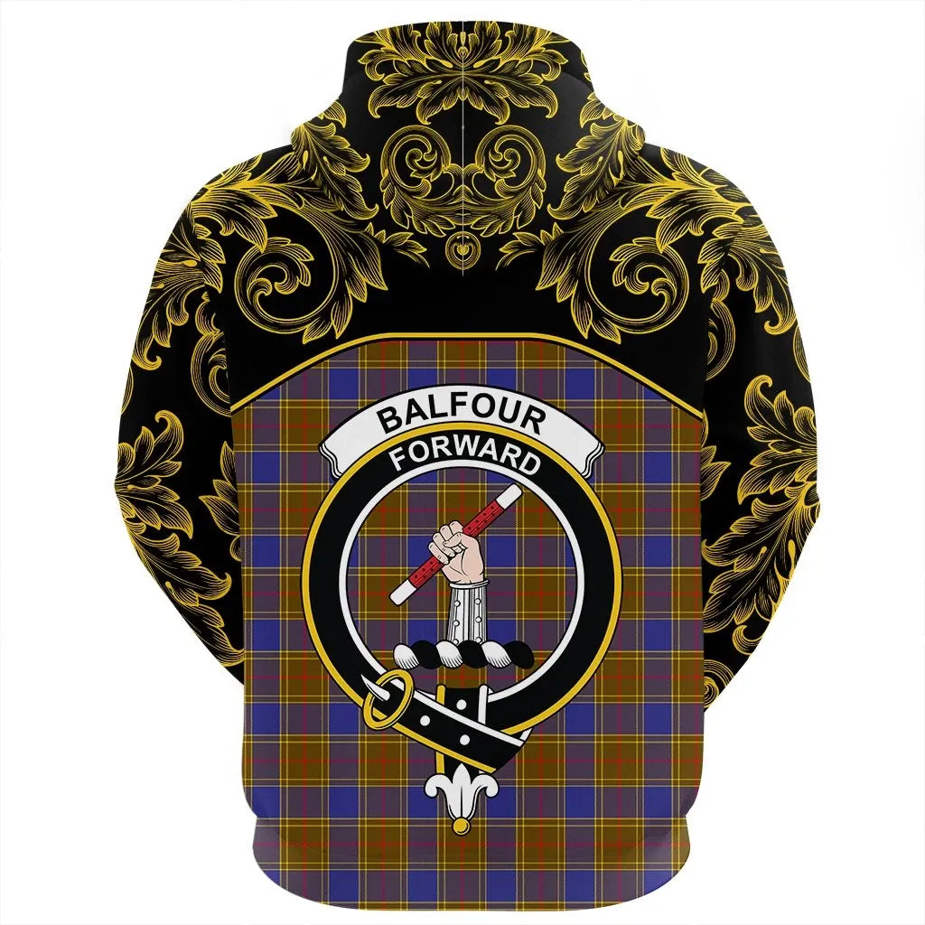 Printivon Balfour Modern Tartan Clan Crest Hoodie Empire I