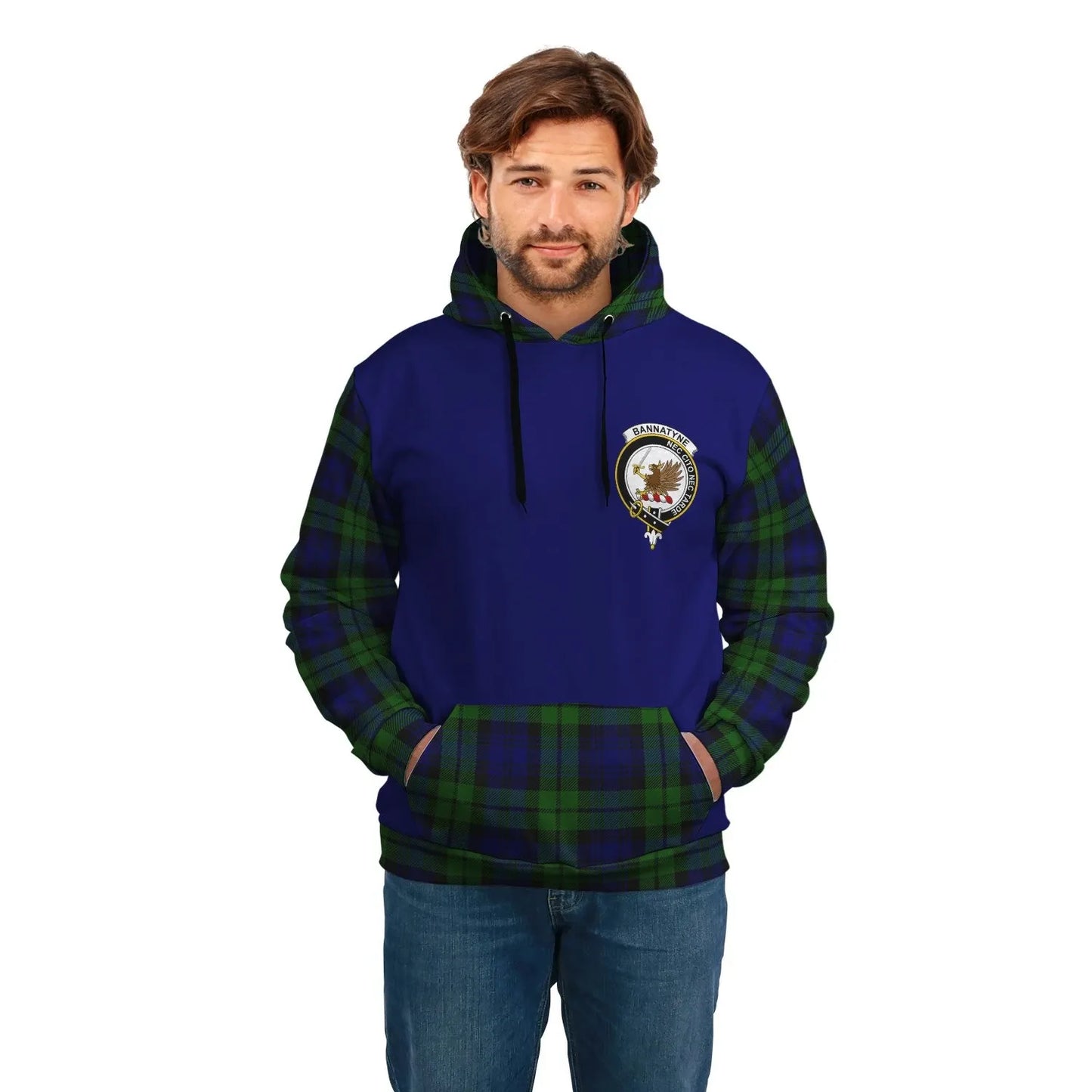 Printivon Bannatyne Clans Tartan All Over Hoodie Sleeve Color