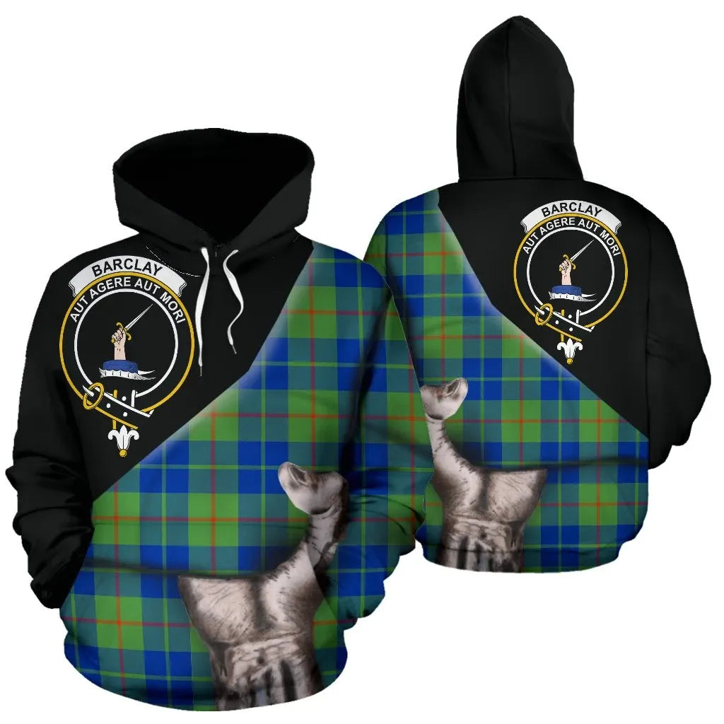 Printivon Barclay Hunting Ancient Tartan Clan Crest Hoodie Patronage