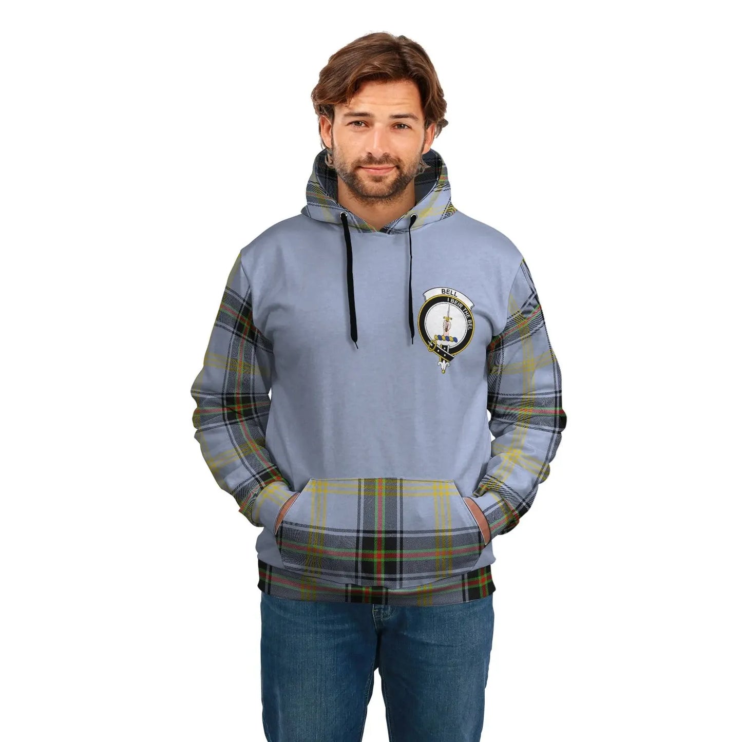 Printivon Bell Clans Tartan All Over Hoodie Sleeve Color
