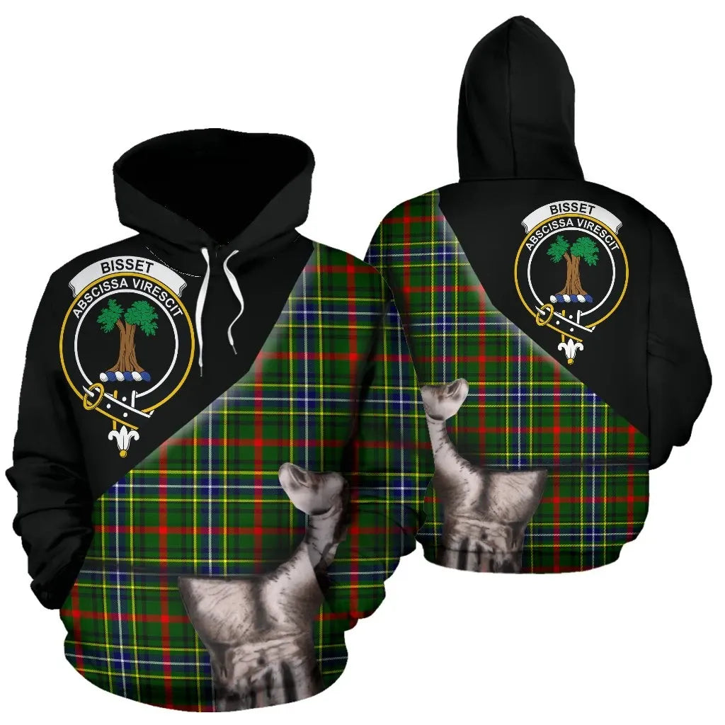 Printivon Bisset Tartan Clan Crest Hoodie Patronage