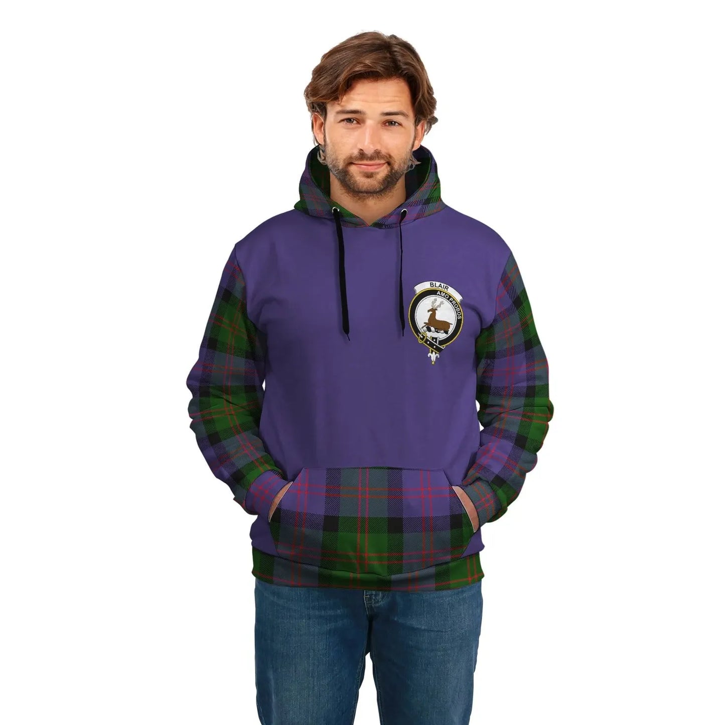 Printivon Blair Clans Tartan All Over Hoodie Sleeve Color