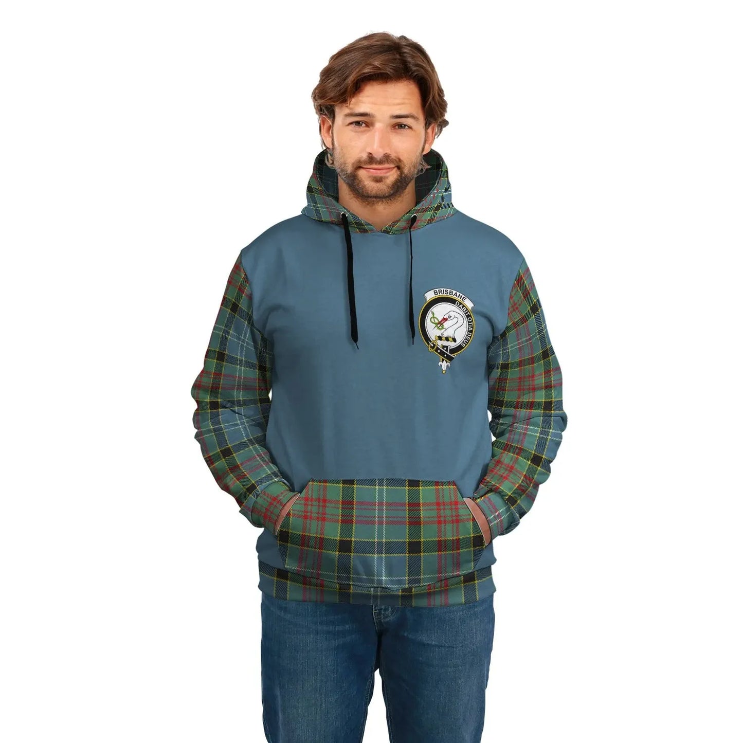 Printivon Brisbane Clans Tartan All Over Hoodie Sleeve Color
