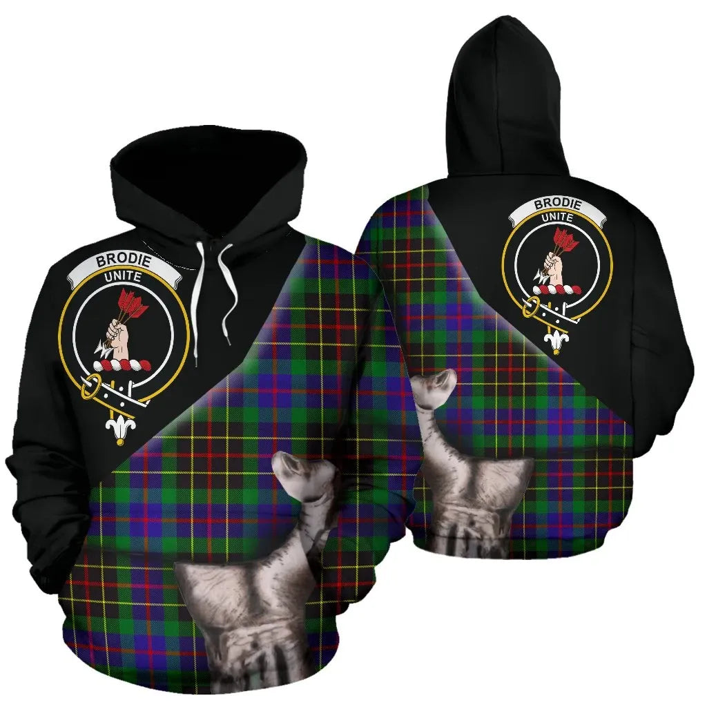 Printivon Brodie Hunting Modern Tartan Clan Crest Hoodie Patronage