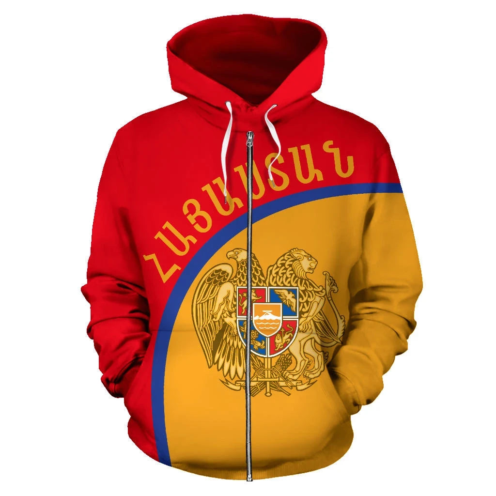 Armenia Zip Up Hoodie National Color