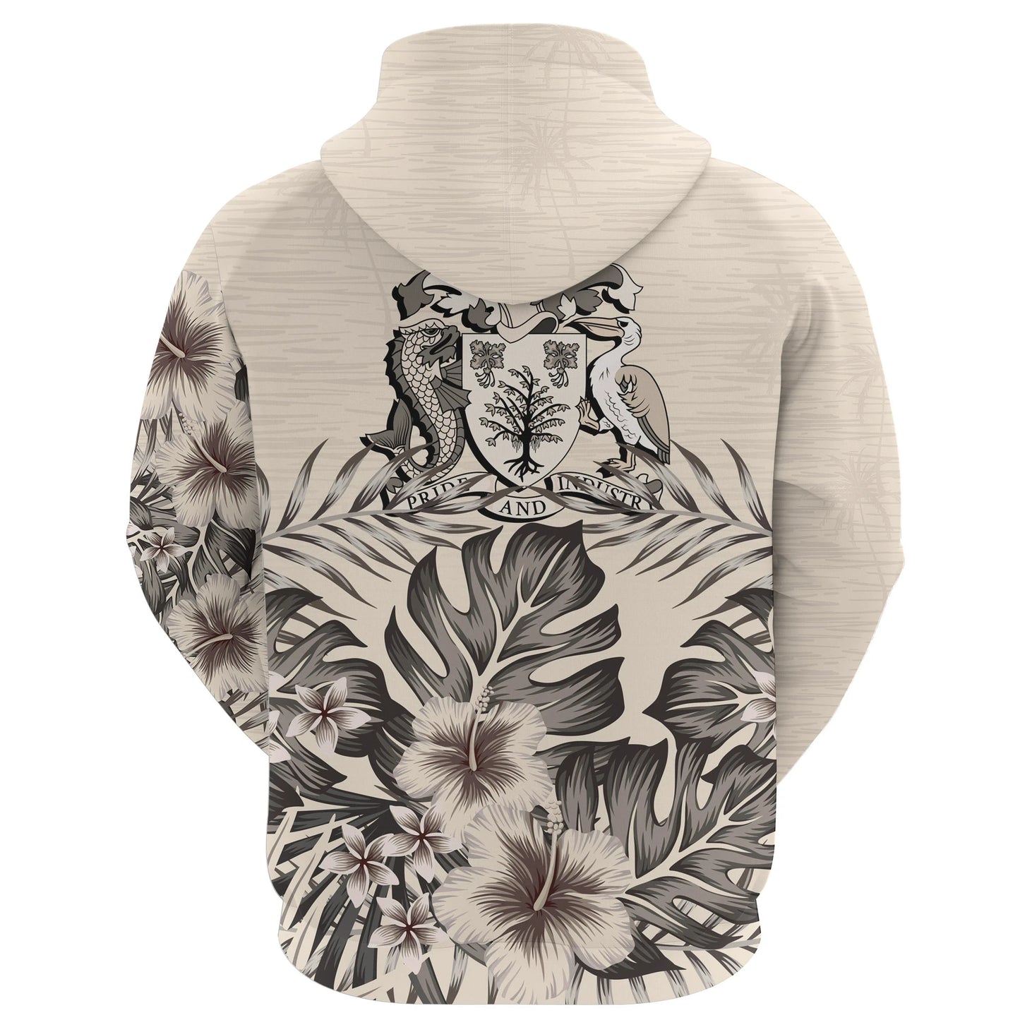 Barbados Zip Hoodie The Beige Hibiscus