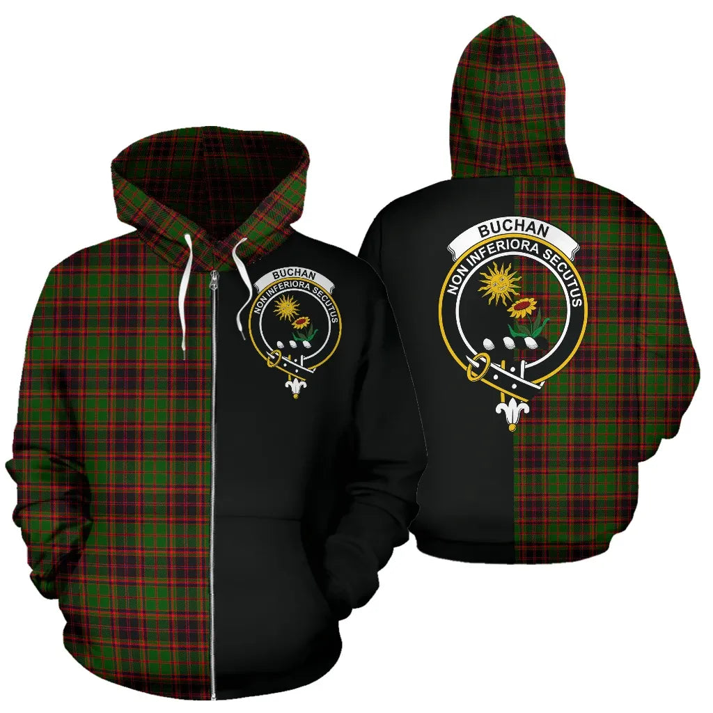 Printivon Buchan Modern Tartan Hoodie Half Of Me