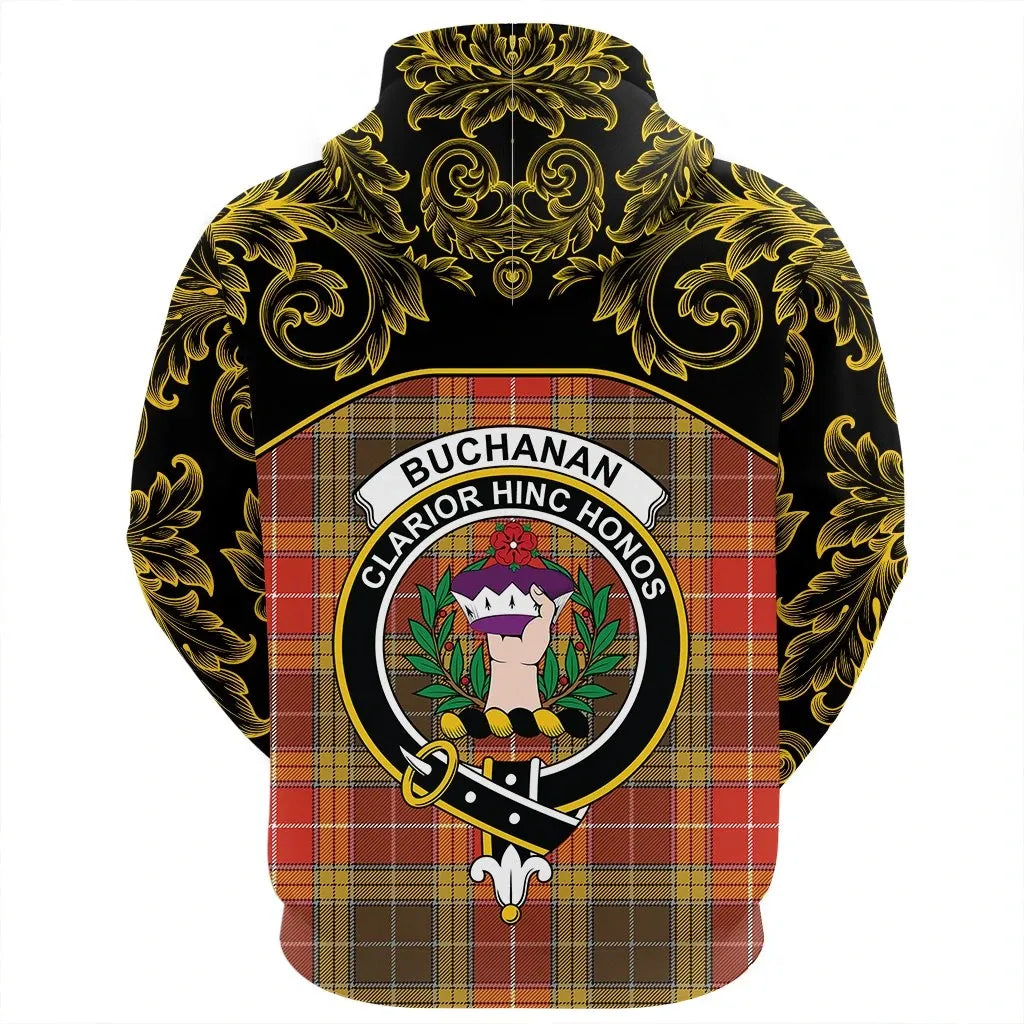 Printivon Buchanan Old Set Weathered Tartan Clan Crest Hoodie Empire I