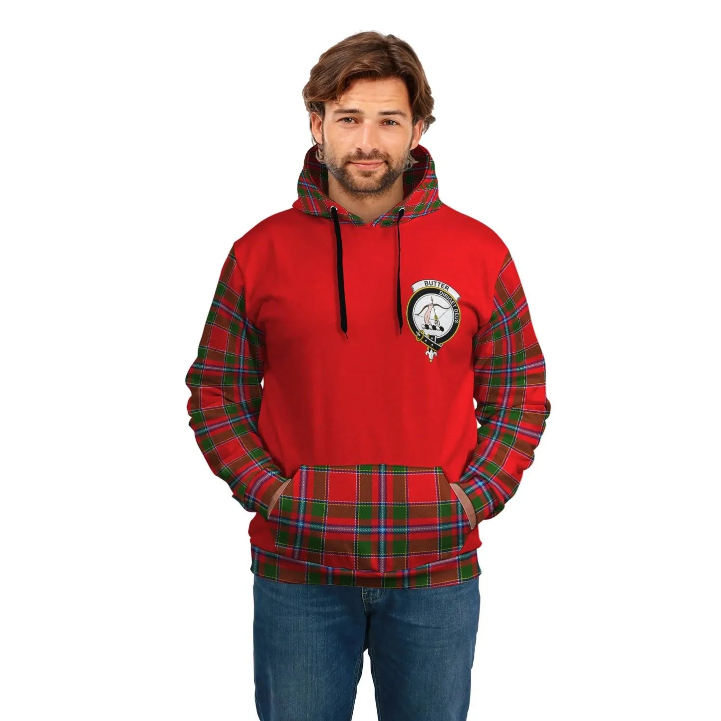 Printivon Butter Clans Tartan All Over Hoodie Sleeve Color