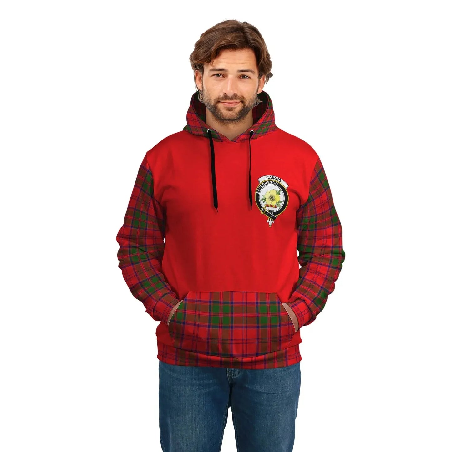 Printivon Cairns Clans Tartan All Over Hoodie Sleeve Color