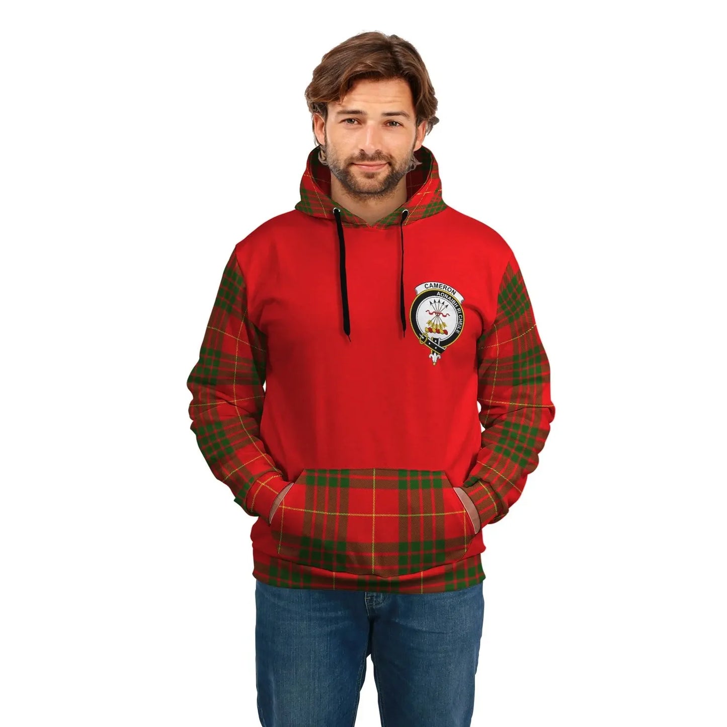 Printivon Cameron Clans Tartan All Over Hoodie Sleeve Color