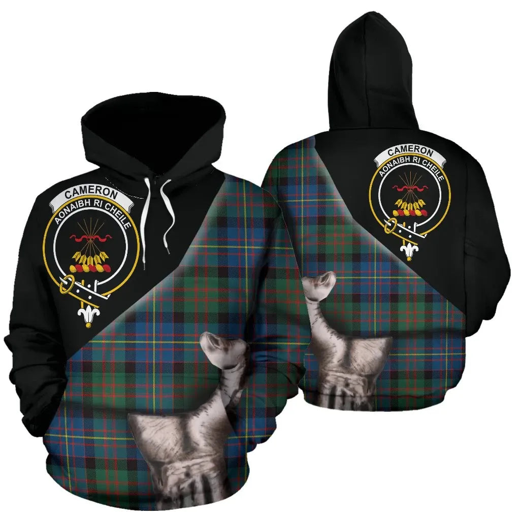 Printivon Cameron Of Erracht Ancient Tartan Clan Crest Hoodie Patronage