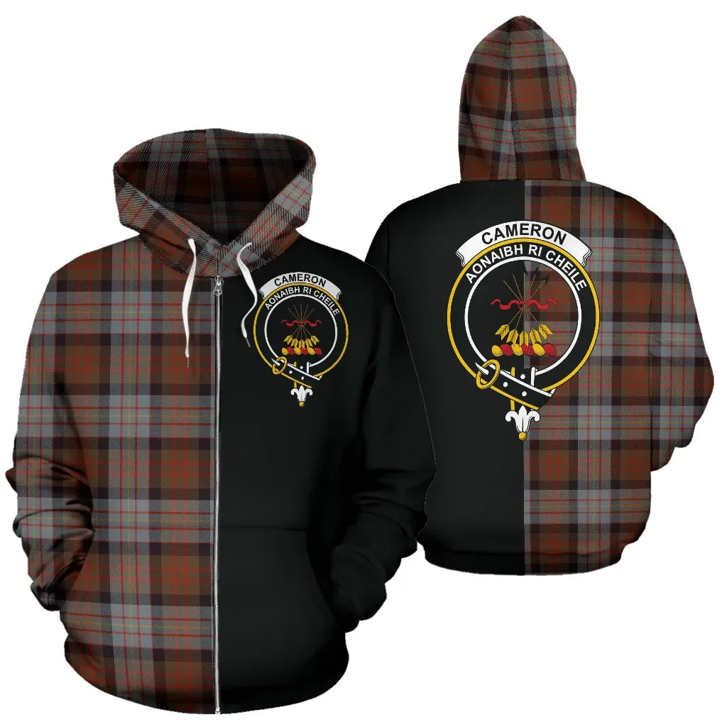 Printivon Cameron Of Erracht Weathered Tartan Hoodie Half Of Me
