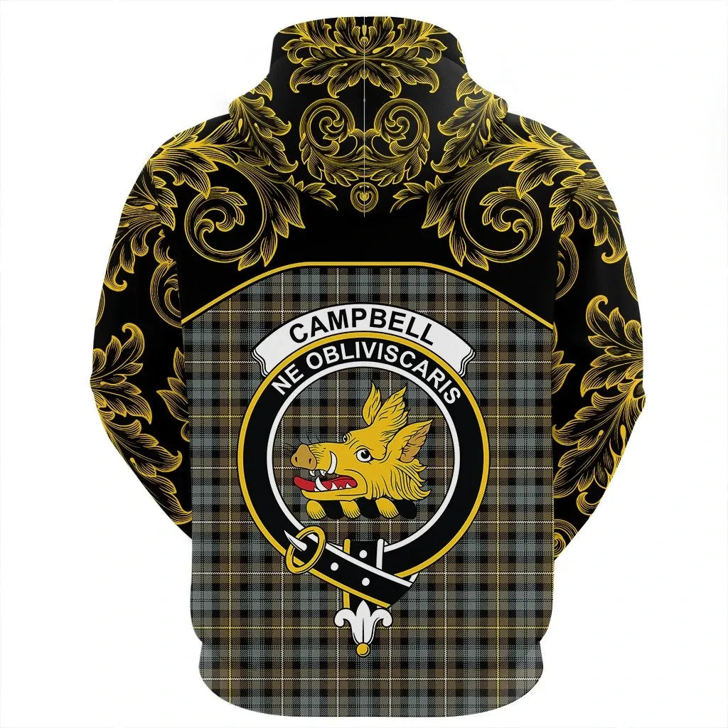 Printivon Campbell Argyll Weathered Tartan Clan Crest Zip Hoodie Empire I