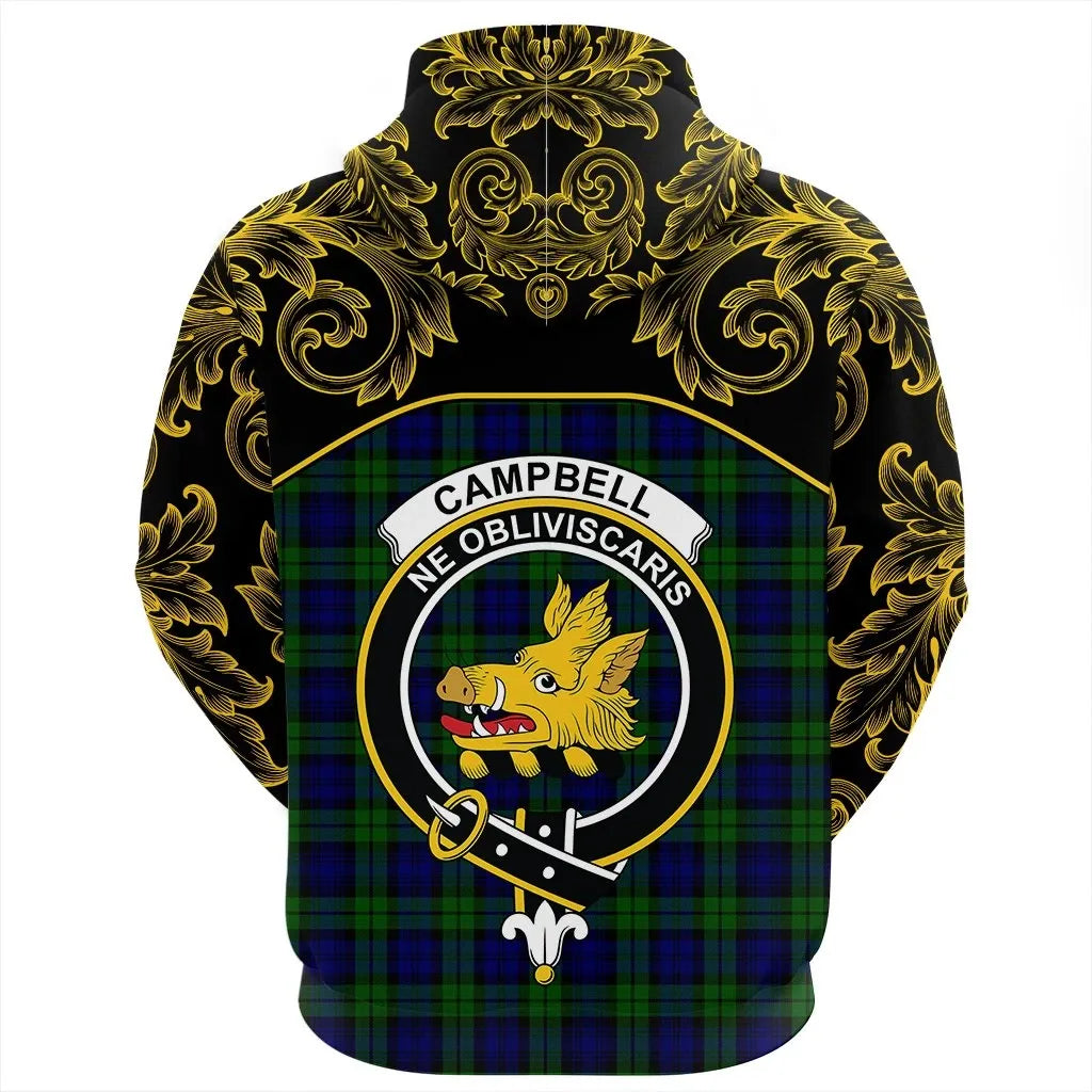 Printivon Campbell Modern Tartan Clan Crest Zip Hoodie Empire I