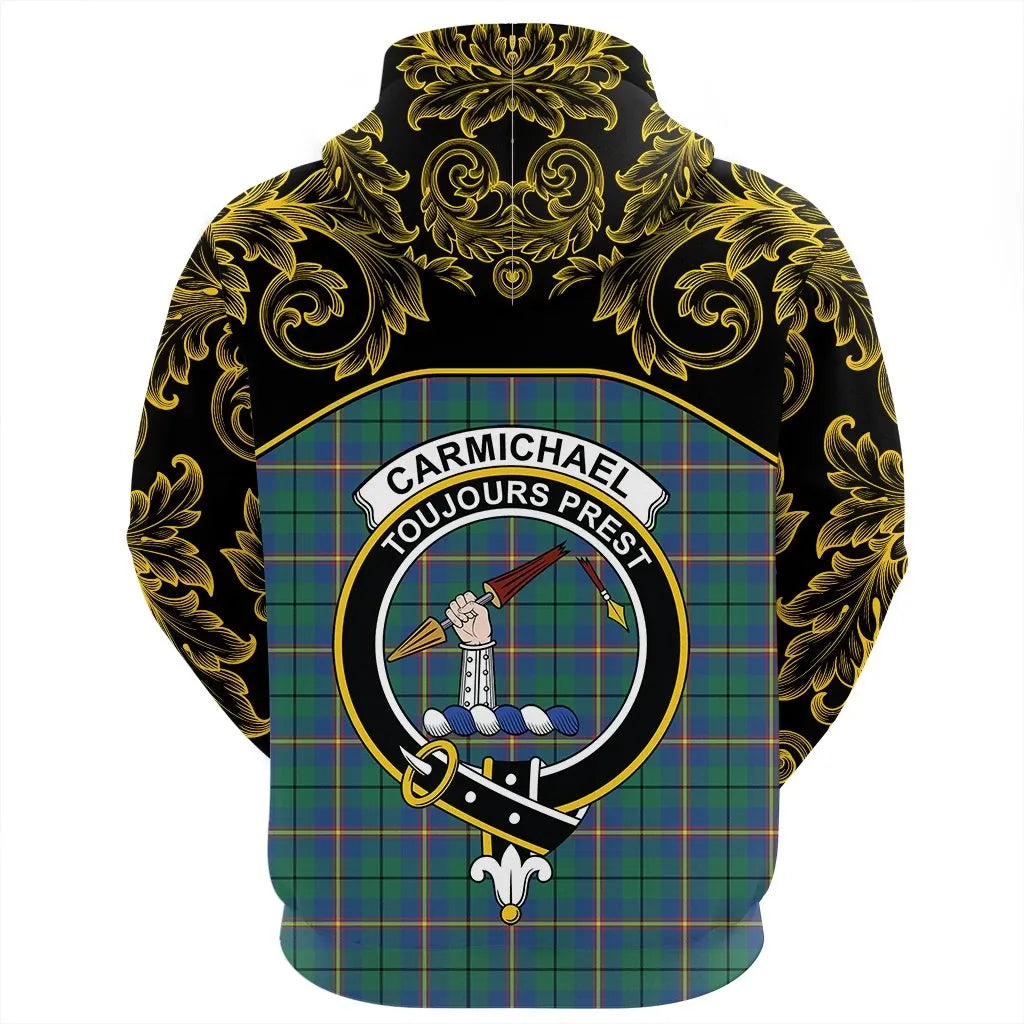 Printivon Carmichael Ancient Tartan Clan Crest Zip Hoodie Empire I