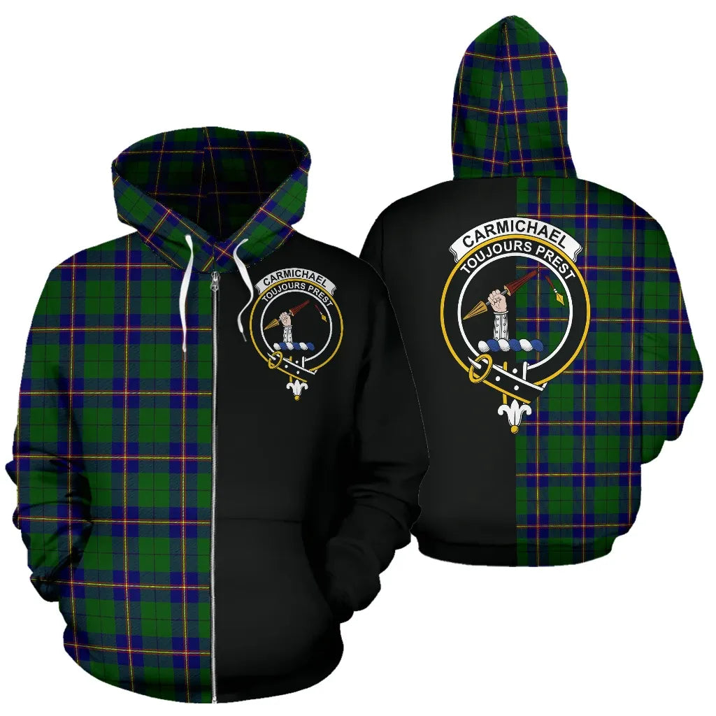 Printivon Carmichael Modern Tartan Hoodie Half Of Me