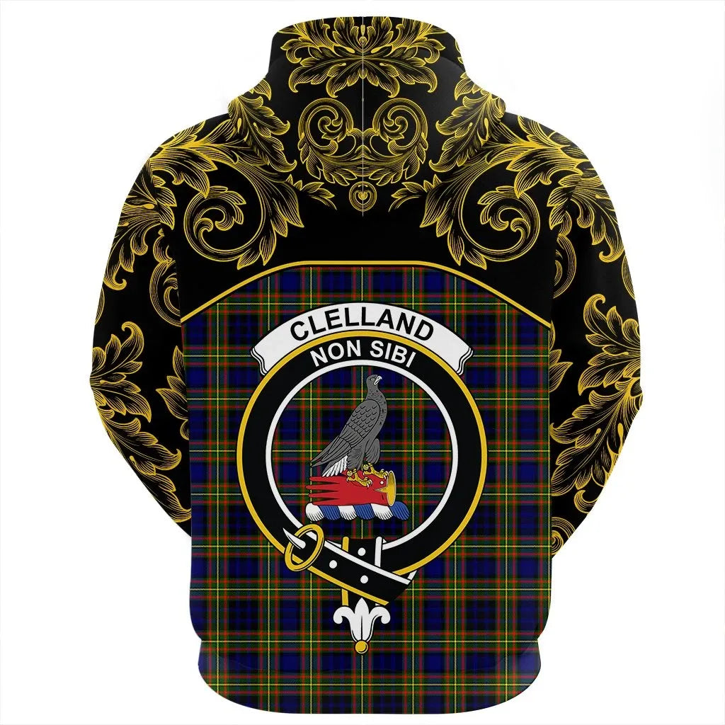 Printivon Clelland Modern Tartan Clan Crest Zip Hoodie Empire I