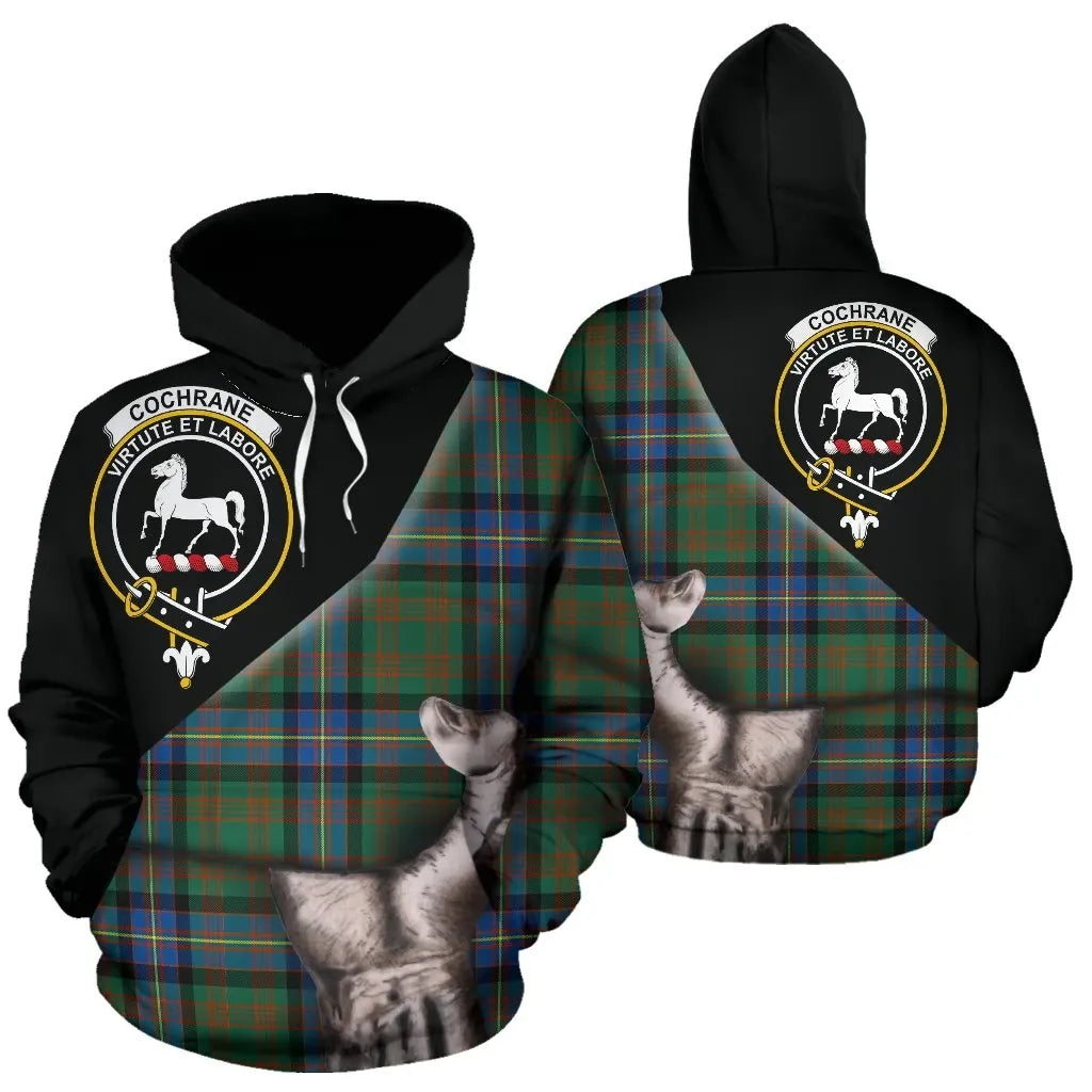 Printivon Cochrane Ancient Tartan Clan Crest Hoodie Patronage