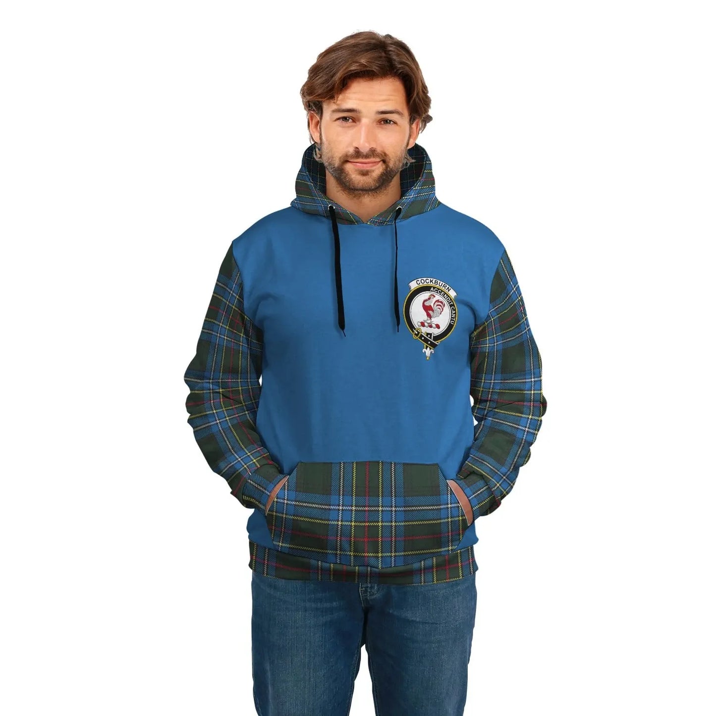 Printivon Cockburn Clans Tartan All Over Hoodie Sleeve Color