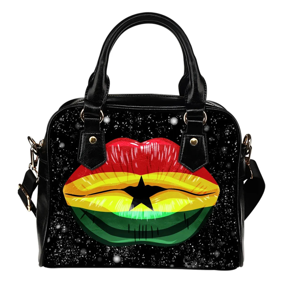Ghana Lips Flag Shoulder Handbag