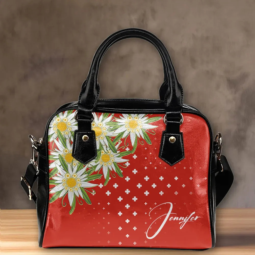 Custom Switzerland Edelweiss Special Shoulder Handbag Personal Signature