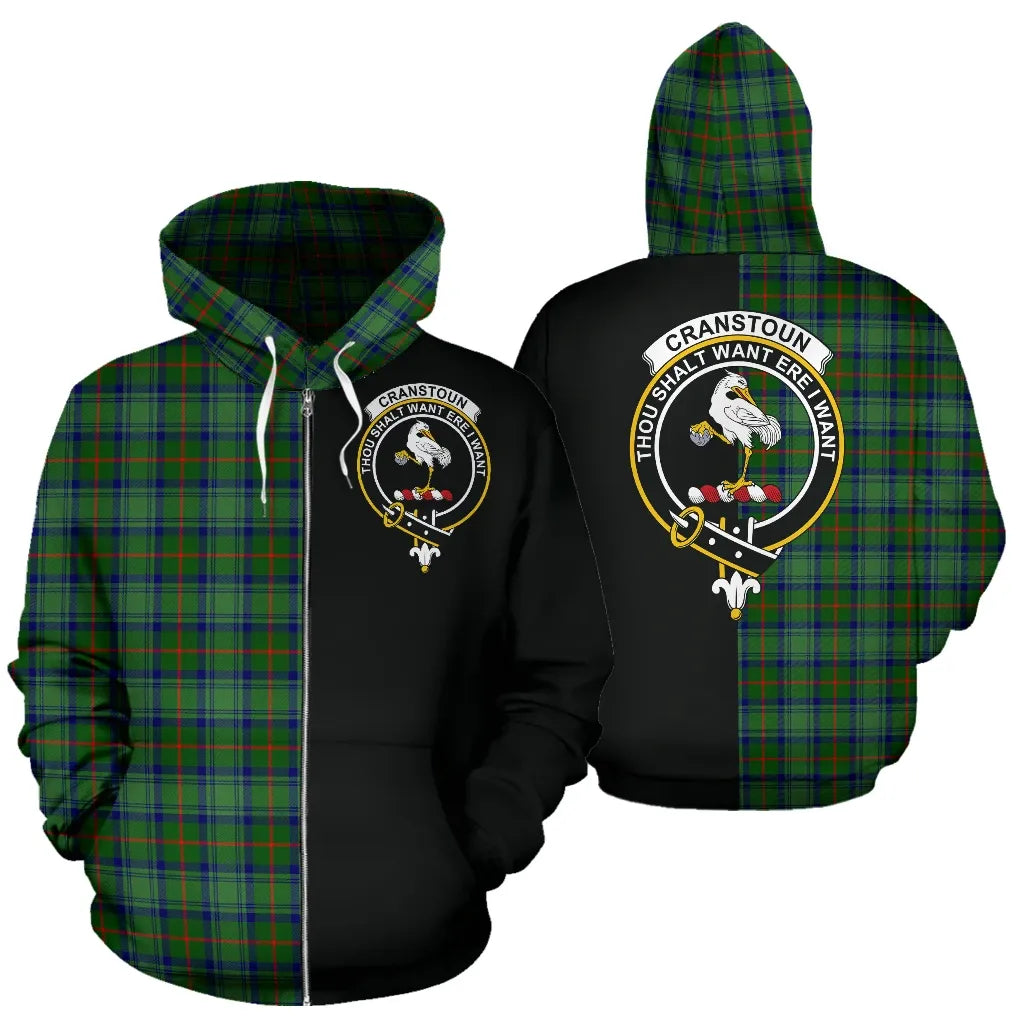 Printivon Cranstoun Tartan Hoodie Half Of Me