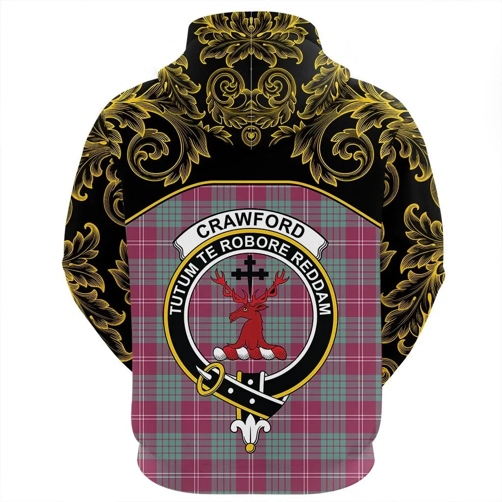 Printivon Crawford Ancient Tartan Clan Crest Zip Hoodie Empire I