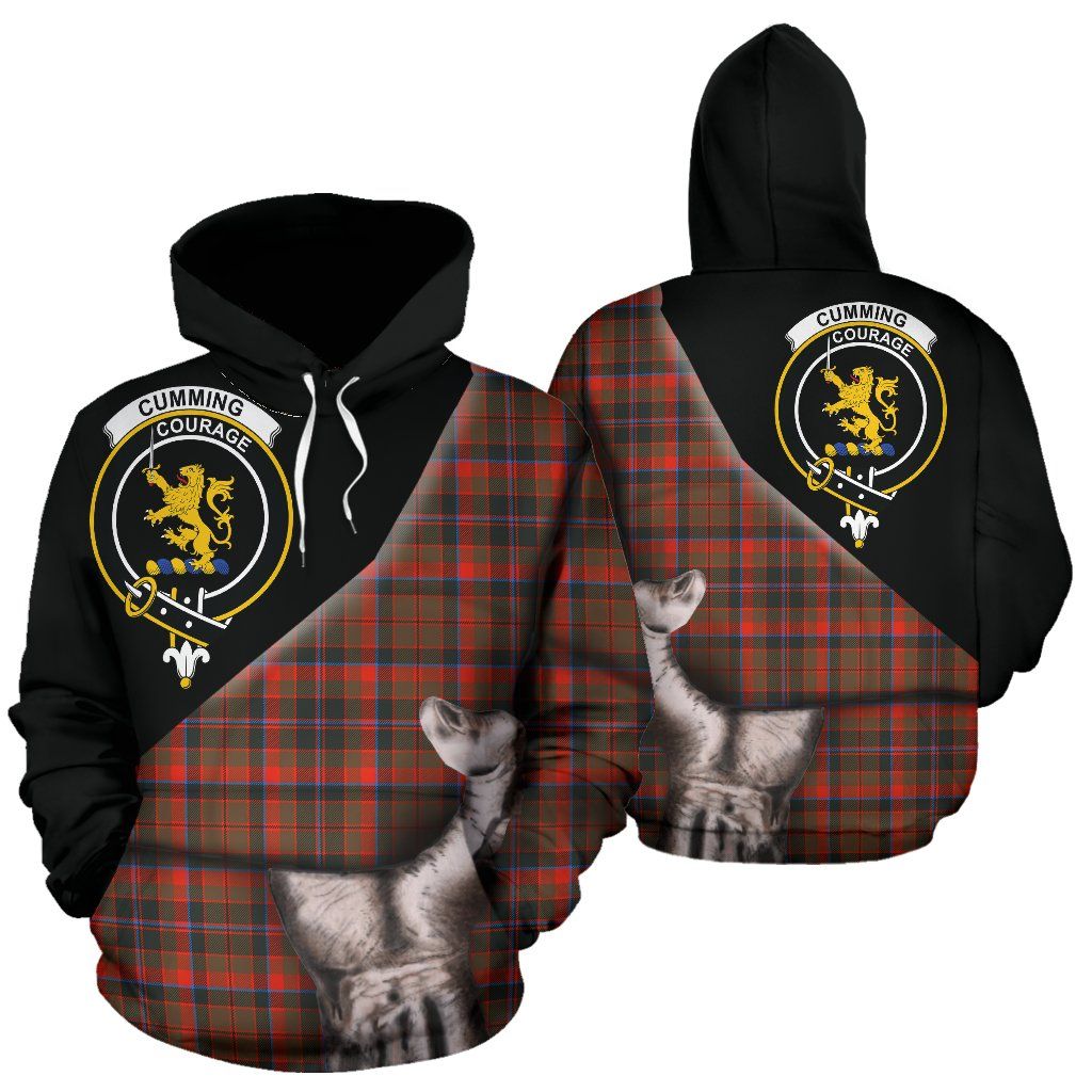 Printivon Cumming Hunting Weathered Tartan Clan Crest Hoodie Patronage