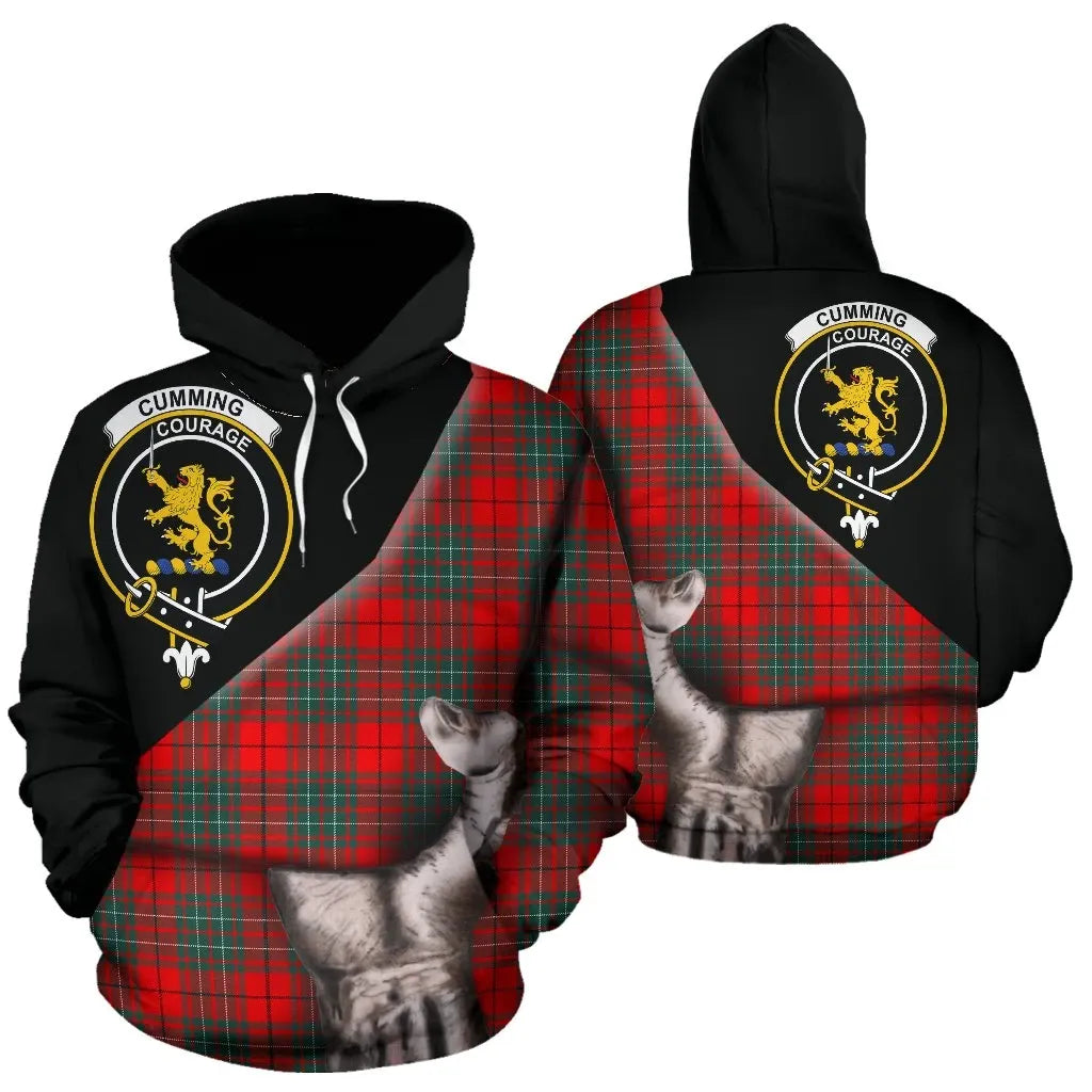 Printivon Cumming Modern Tartan Clan Crest Hoodie Patronage
