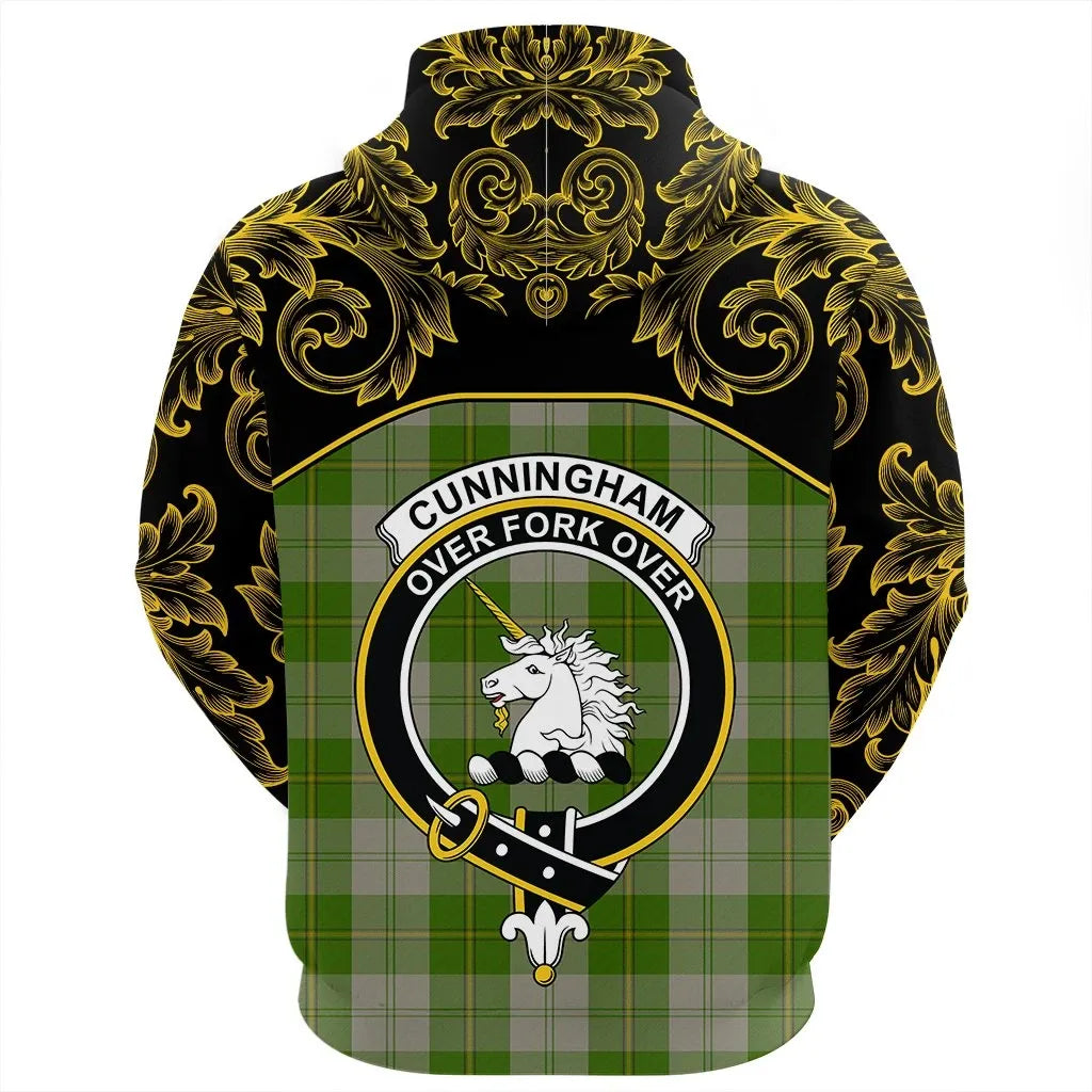 Printivon Cunningham Dress Green Dancers Tartan Clan Crest Zip Hoodie Empire I
