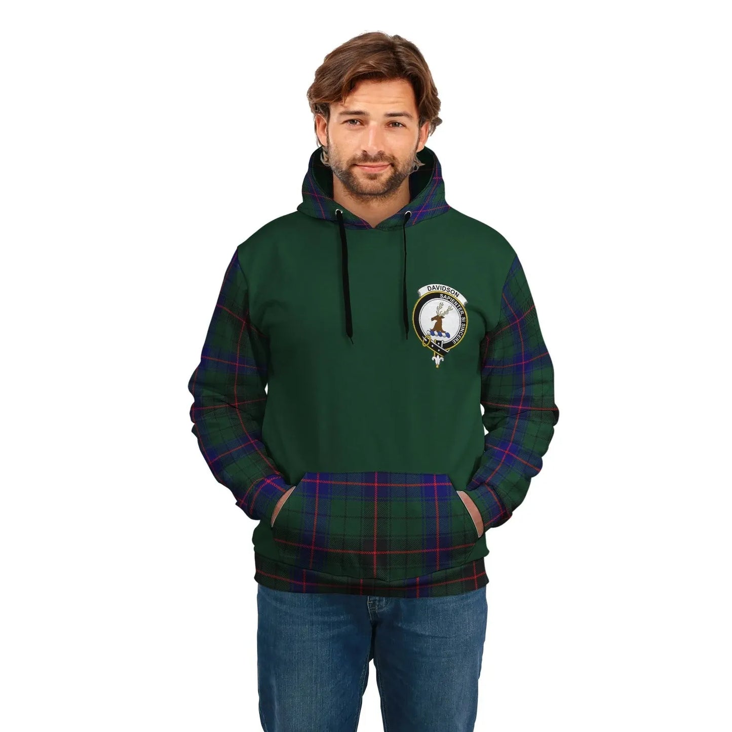 Printivon Davidson Clans Tartan All Over Hoodie Sleeve Color