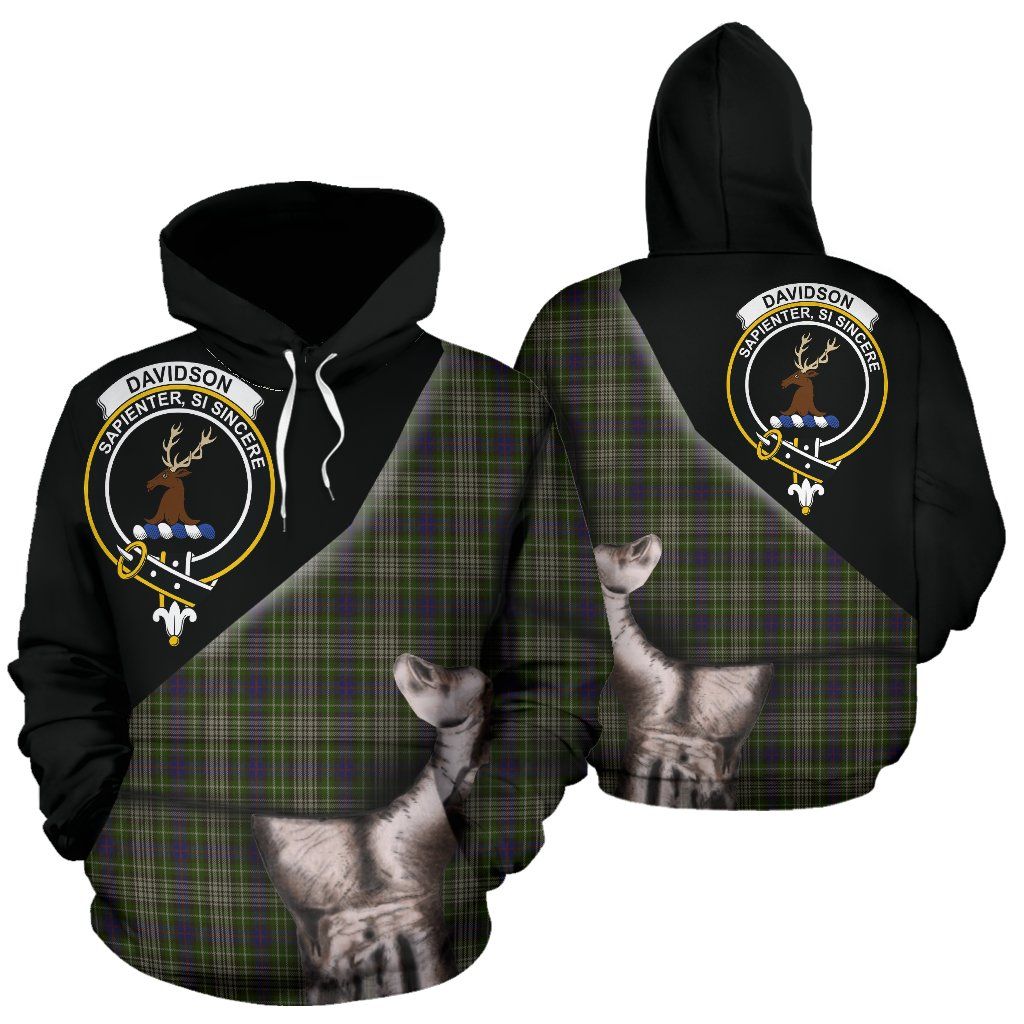 Printivon Davidson Tulloch Dress Tartan Clan Crest Hoodie Patronage