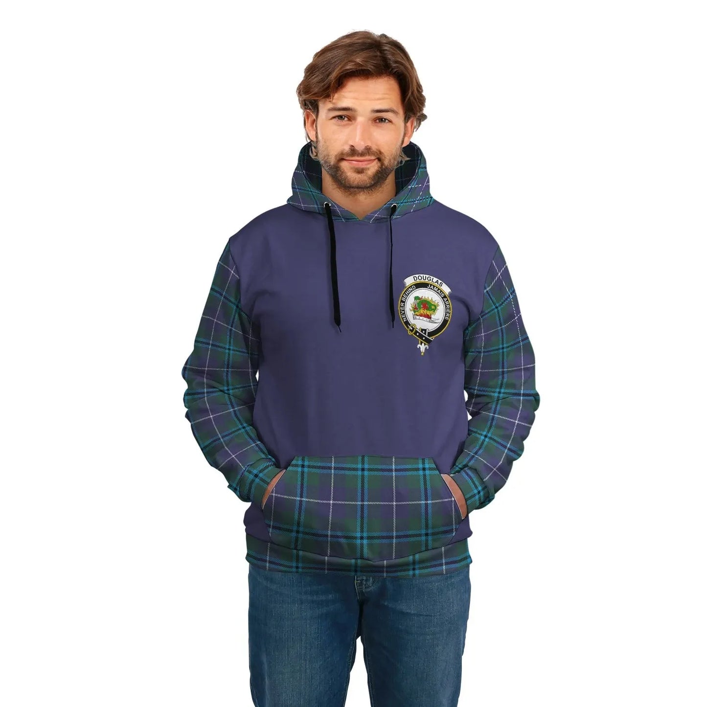 Printivon Douglas Clans Tartan All Over Hoodie Sleeve Color