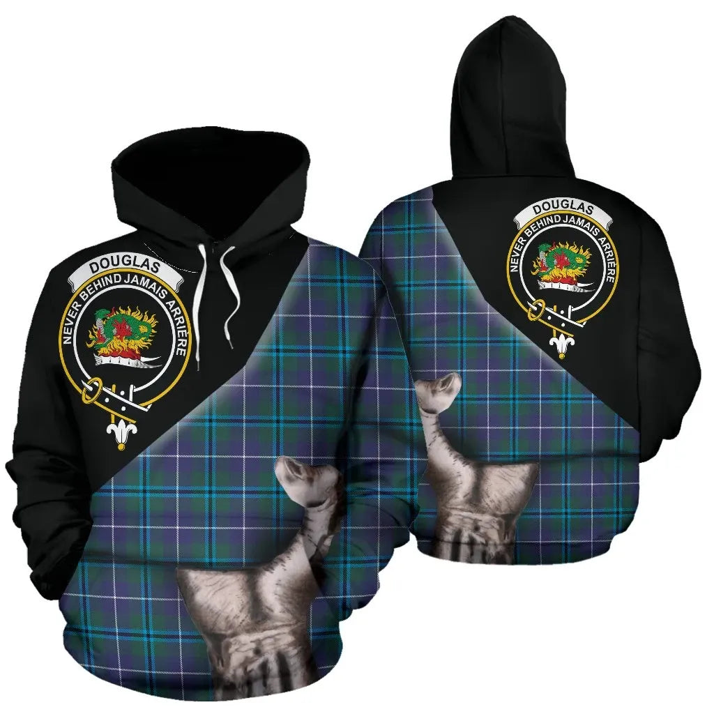 Printivon Douglas Modern Tartan Clan Crest Hoodie Patronage