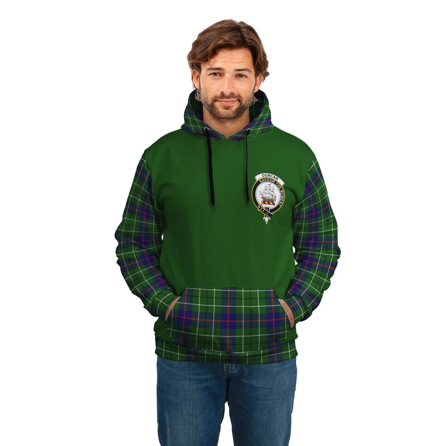 Printivon Duncan Clans Tartan All Over Hoodie Sleeve Color