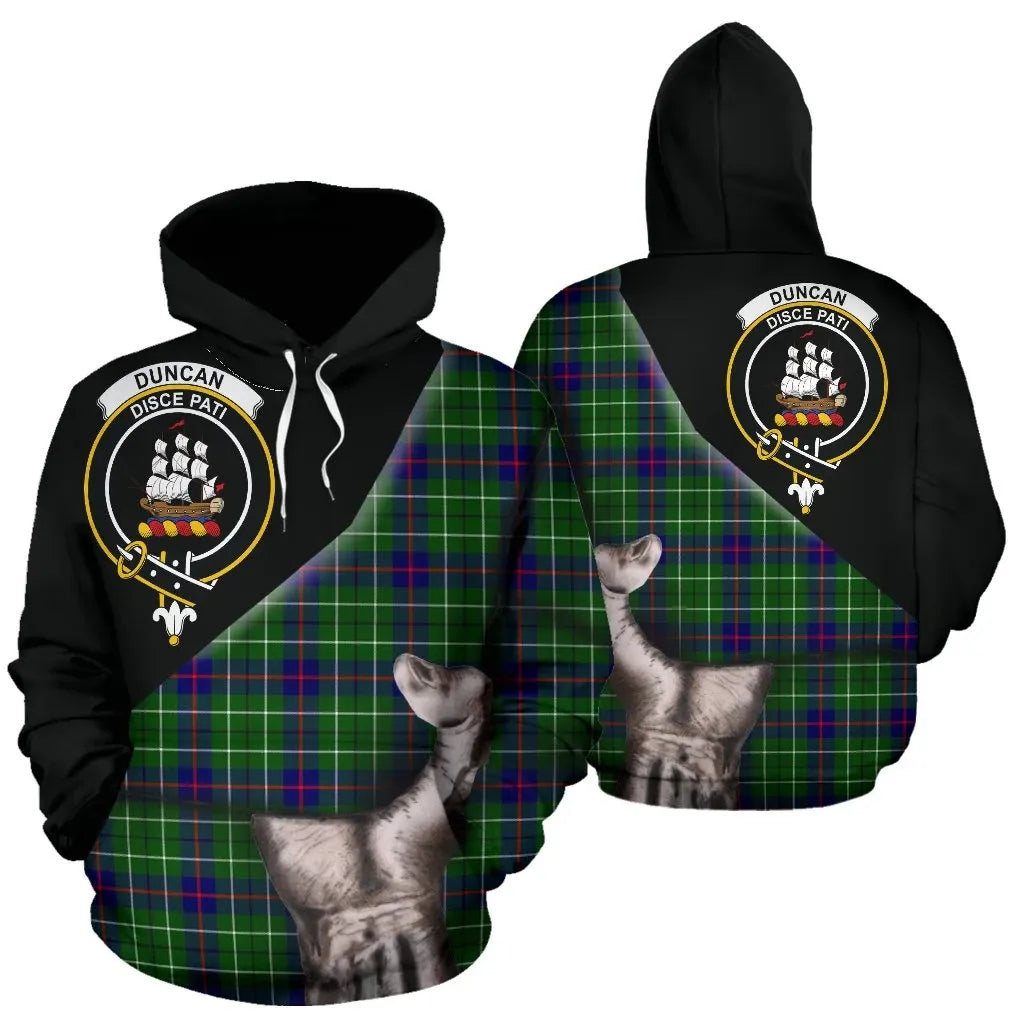 Printivon Duncan Modern Tartan Clan Crest Hoodie Patronage