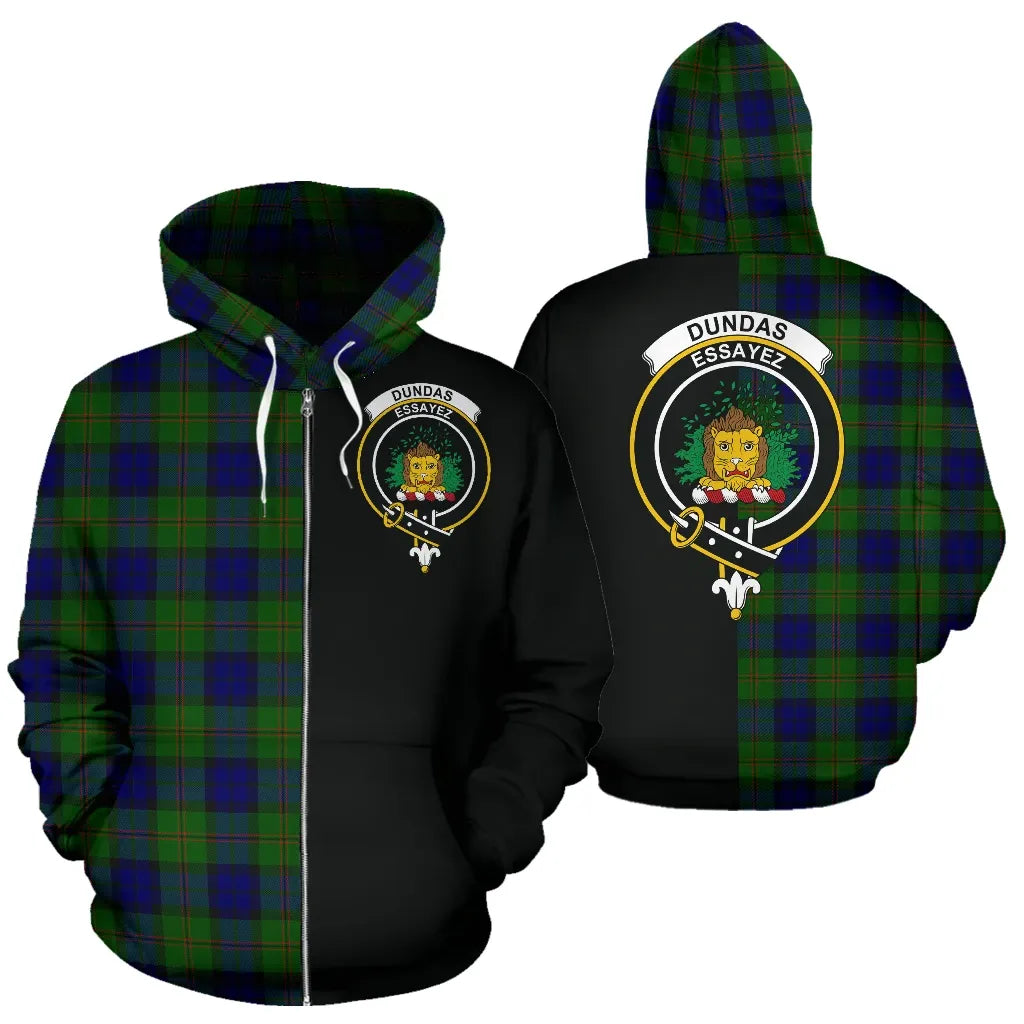 Printivon Dundas Modern Tartan Hoodie Half Of Me