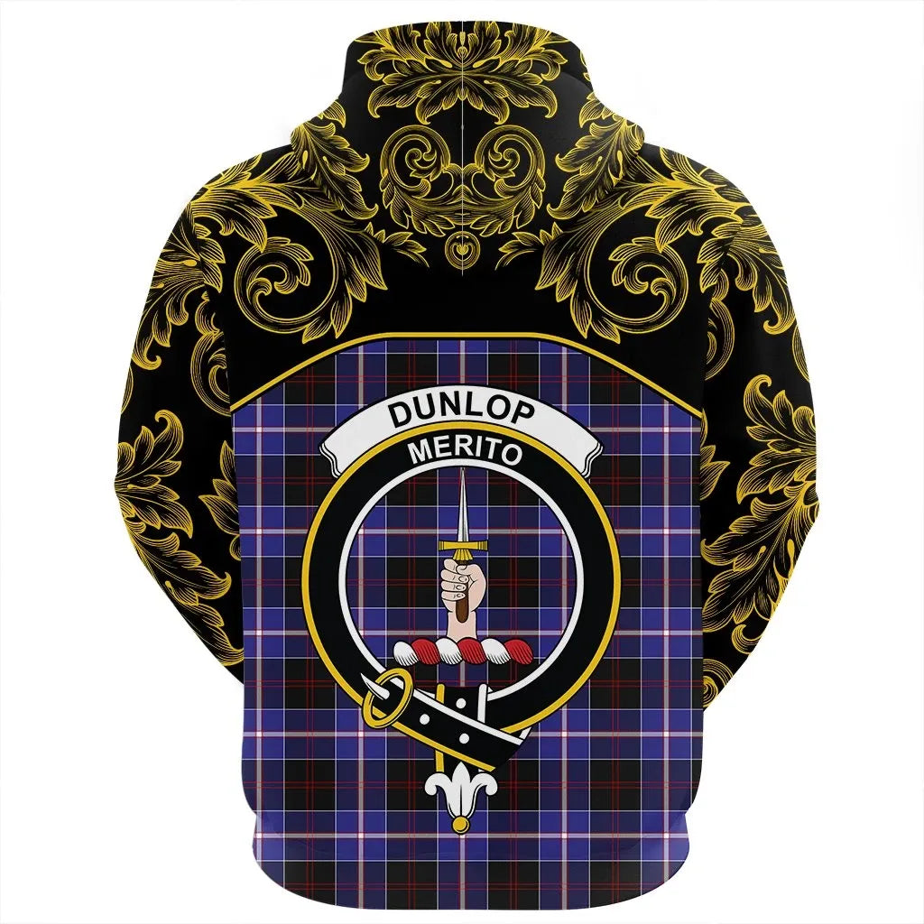 Printivon Dunlop Modern Tartan Clan Crest Zip Hoodie Empire I